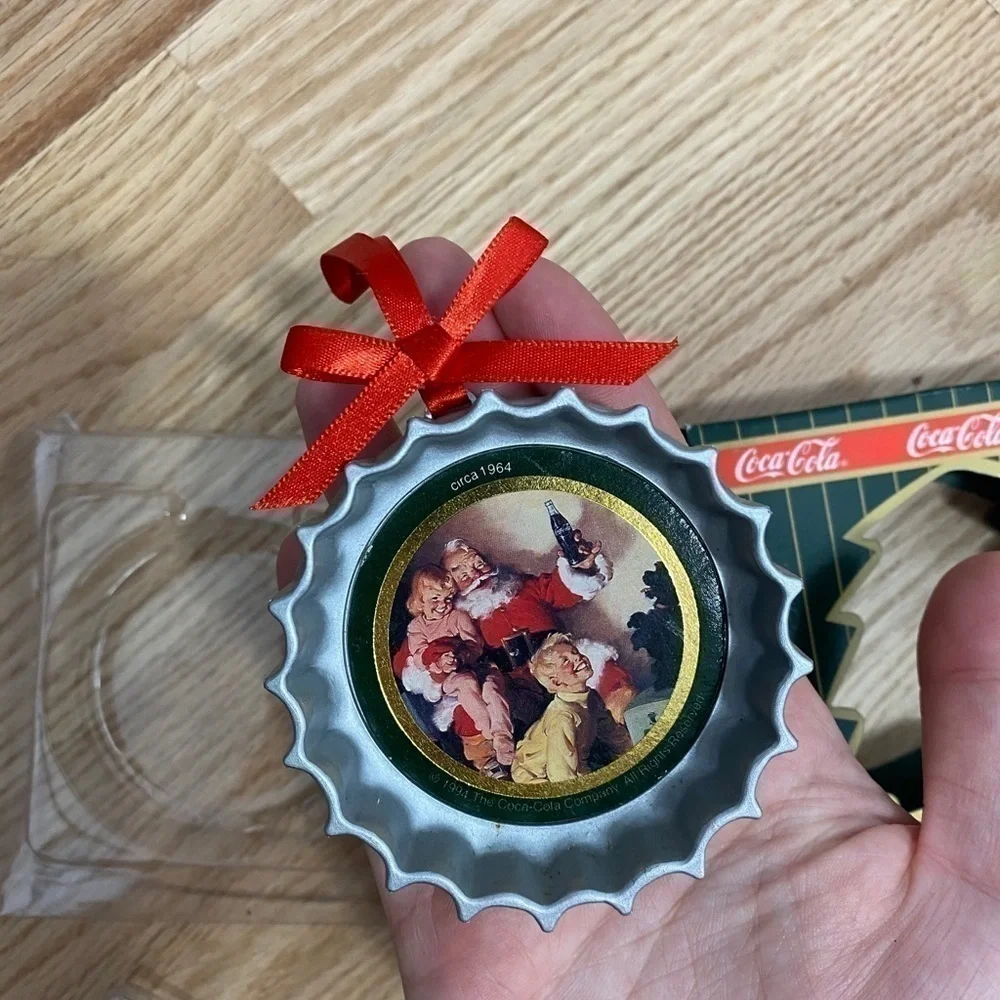 Vintage Coca Cola Christmas Ornament 90s Santa